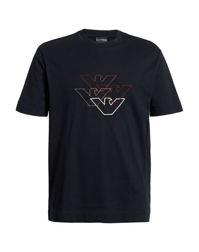 Emporio Armani Man T-shirt Black Size L Cotton In Black