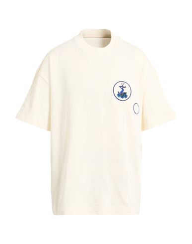 Emporio Armani Man T-shirt Cream Size L Organic Cotton In White