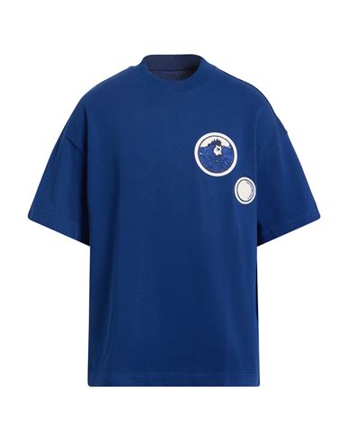 Emporio Armani Man T-shirt Blue Size L Organic Cotton In Blue