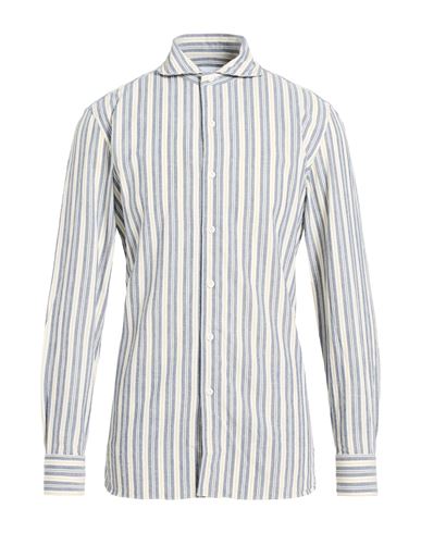 Giampaolo Man Shirt Navy Size 16 ½ Cotton In Blue