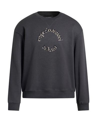 Emporio Armani Man Sweatshirt Lead Size L Cotton, Modal In Gray