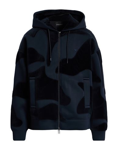 Emporio Armani Man Sweatshirt Midnight Blue Size M Modal, Cotton, Polyamide In Blue