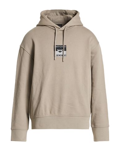 Emporio Armani Man Sweatshirt Sage Green Size Xs Cotton, Elastane In Brown