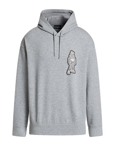Emporio Armani Man Sweatshirt Light Grey Size L Cotton, Polyester, Elastane In Gray
