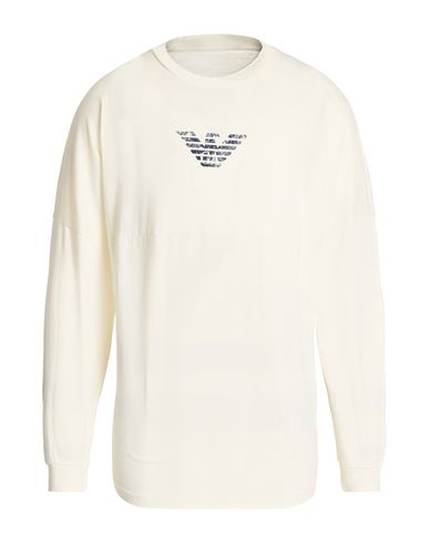 Emporio Armani Man T-shirt Cream Size L Cotton In Neutral