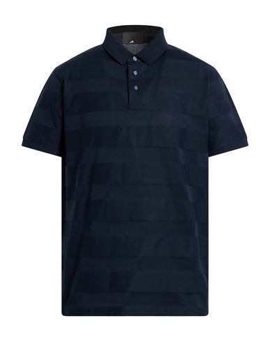 Emporio Armani Man Polo Shirt Navy Size L Cotton In Blue