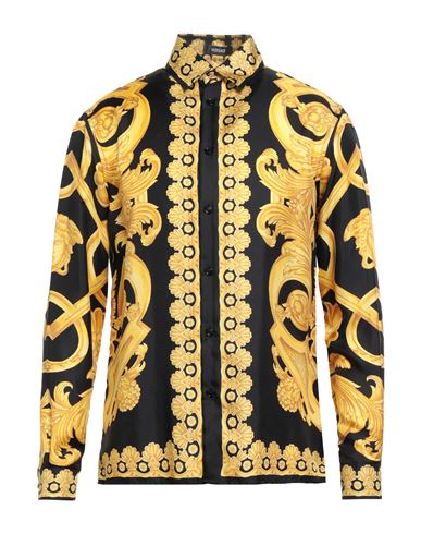 Versace Ornate Baroque Patterned Shirt In Yellow