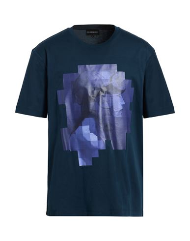 Emporio Armani Man T-shirt Midnight Blue Size M Cotton