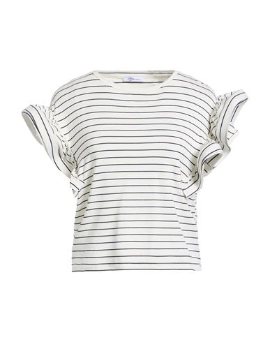 Brizzi Woman T-shirt Blue Size M Viscose, Elastane In White