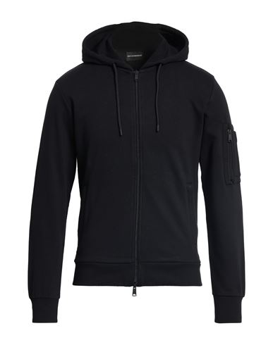 Emporio Armani Man Sweatshirt Black Size M Cotton, Polyester, Elastane In Black