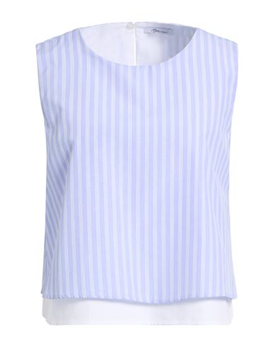 Brizzi Woman Top Sky Blue Size L Polyester, Cotton In Blue