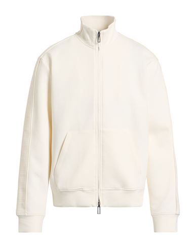 Emporio Armani Man Sweatshirt Cream Size S Cotton, Polyester, Elastane In White