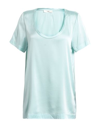 Suoli Woman Top Turquoise Size 10 Silk, Elastane In Animal Print
