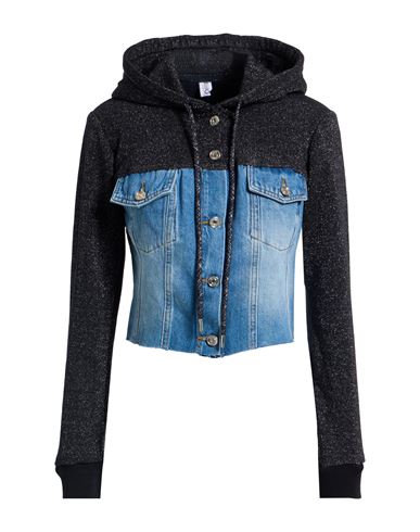 Liu •jo Better Denim Woman Sweatshirt Black Size M Cotton, Lyocell, Polyester, Metallic Polyester In Black