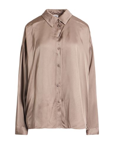B.yu B. Yu Woman Shirt Taupe Size Xl Viscose In Gray