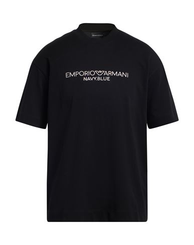 Emporio Armani Man T-shirt Black Size L Cotton In Black