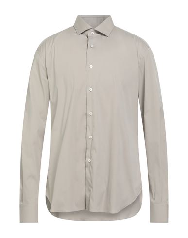 Xacus Man Shirt Beige Size 17 ½ Cotton, Polyamide, Elastane In Neutral