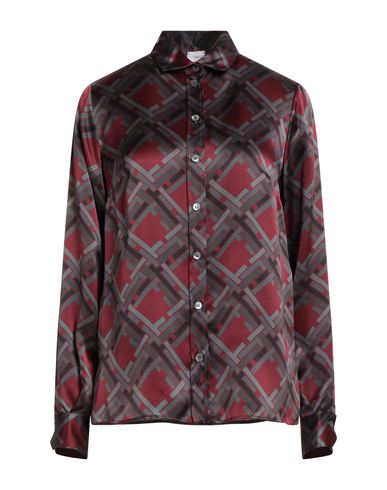 Eleventy Woman Shirt Burgundy Size 2 Silk In Black