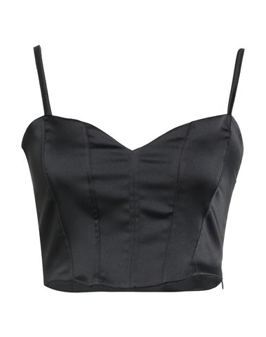 Kontatto Woman Top Black Size S Polyester, Elastane In Black