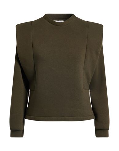 B.yu B. Yu Woman Sweatshirt Military Green Size L Polyester, Cotton In Green