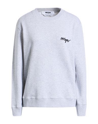 Msgm Woman Sweatshirt Grey Size L Cotton In Gray