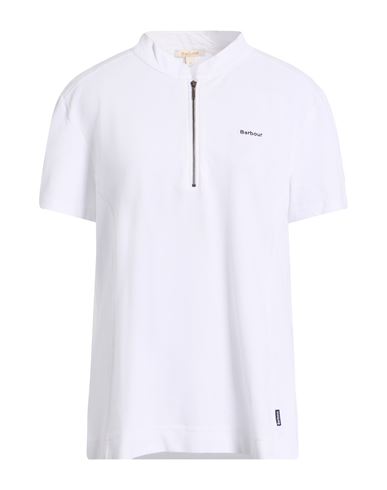 Barbour Woman T-shirt White Size 12 Cotton, Elastane In White
