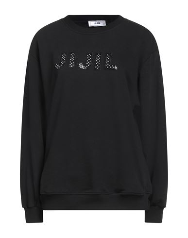 Jijil Woman Sweatshirt Black Size 8 Cotton, Polyester In Black