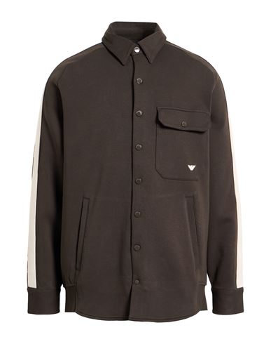 Emporio Armani Man Sweatshirt Military Green Size L Cotton, Polyester, Elastane In Brown