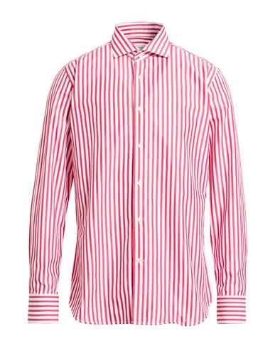 Guglielminotti Man Shirt Red Size 17 ½ Cotton In Red