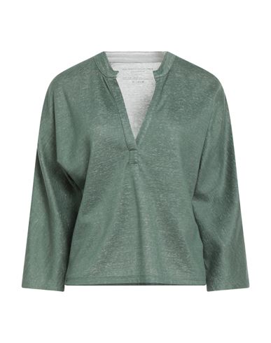 Majestic Filatures Woman Sweatshirt Green Size 1 Linen In Green