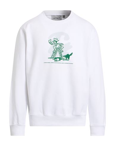 Carhartt Man Sweatshirt White Size L Cotton, Polyester In White