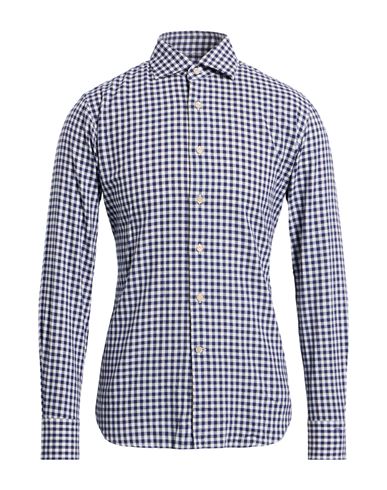 Alessandro Gherardi Man Shirt Navy Size 17 Cotton In Blue