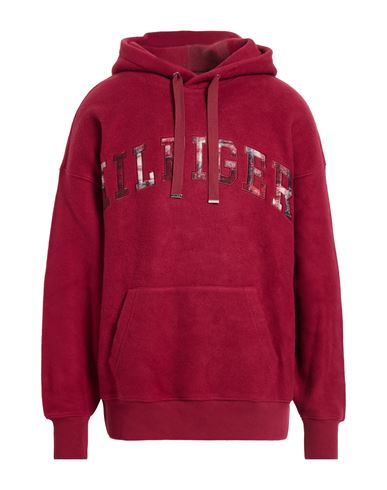 Tommy Hilfiger Man Sweatshirt Garnet Size L Cotton In Burgundy