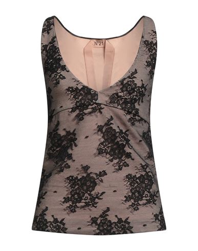 N°21 Woman Top Black Size 4 Polyamide, Cotton, Elastane In Black