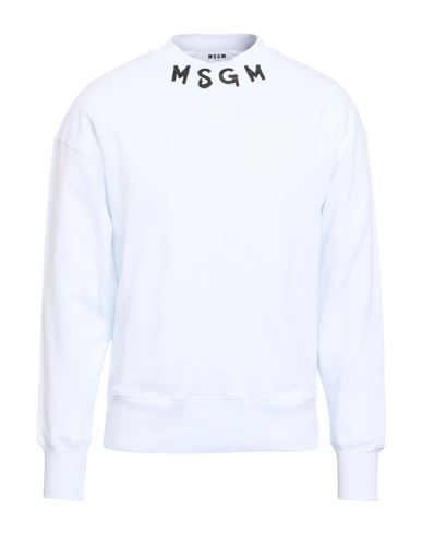 Msgm Man Sweatshirt White Size Xl Cotton In White