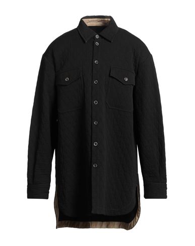 Uma Wang Man Shirt Black Size M Cotton, Viscose, Virgin Wool In Black