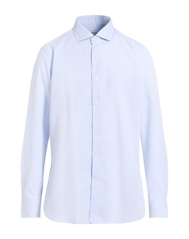 Guglielminotti Man Shirt Sky Blue Size 17 ½ Cotton In Blue