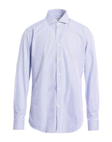 Guglielminotti Man Shirt White Size 16 ½ Cotton In Blue