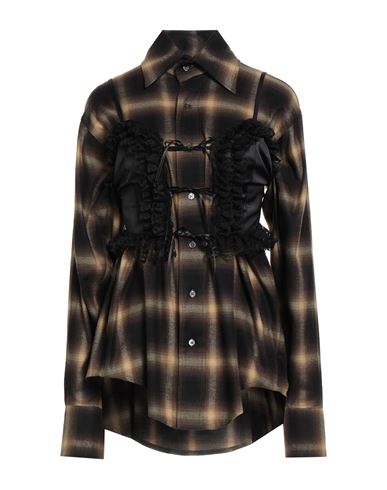Vaquera Woman Shirt Black Size S Cotton, Rayon In Brown