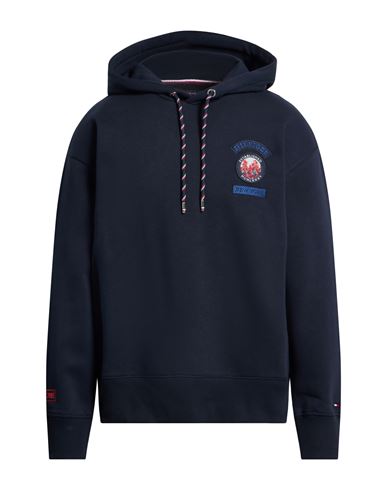 Tommy Hilfiger Man Sweatshirt Midnight Blue Size L Cotton, Polyester In Blue