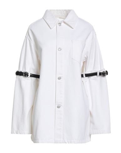 Coperni Woman Denim Shirt White Size M Cotton In White