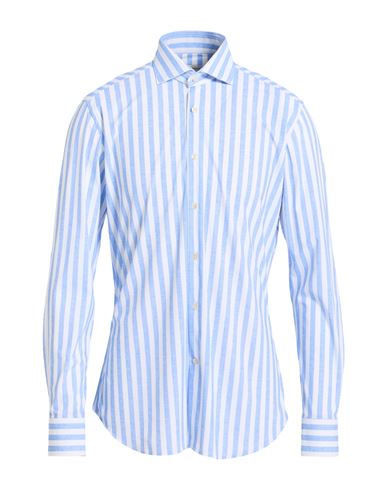 Guglielminotti Man Shirt Light Blue Size 17 Polyamide, Elastane In Blue
