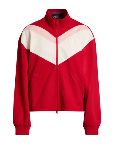 Iceberg Woman Sweatshirt Red Size L Polyester, Cotton In Red