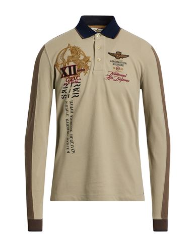 Aeronautica Militare Man Polo Shirt Military Green Size Xl Cotton In Brown