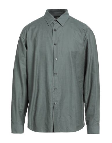 Theory Man Shirt Sage Green Size Xl Linen, Cotton In Green