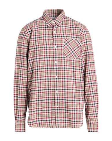 Woolrich Man Shirt Garnet Size L Cotton, Wool In Brown