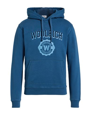 Woolrich Man Sweatshirt Slate Blue Size S Cotton In Blue