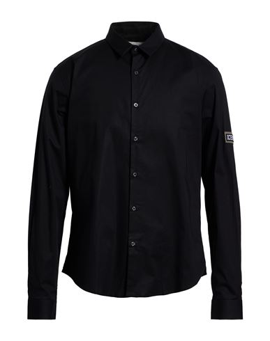 Iceberg Man Shirt Black Size Xl Cotton, Elastane In Black
