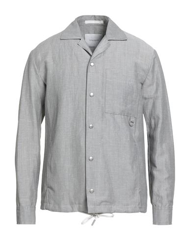Paolo Pecora Man Shirt Light Grey Size 15 ¾ Linen, Polyester, Wool In Gray