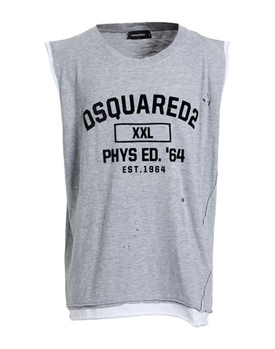 Dsquared2 Man T-shirt Grey Size M Cotton, Viscose In Gray